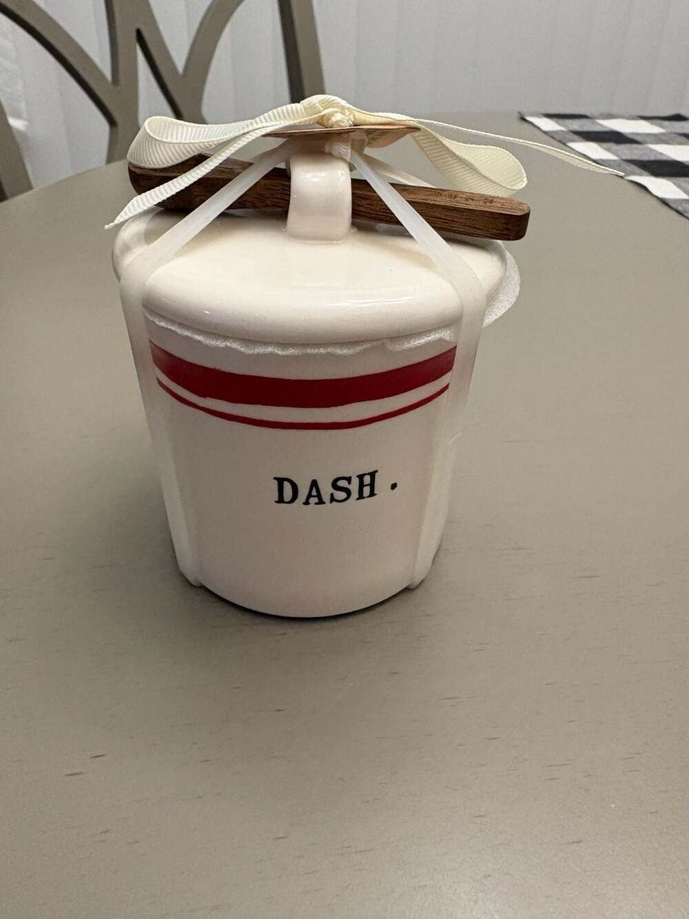 Rae Dunn Dash Salt Cellar Crock with Lid and Spoon